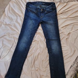 AMERICAN EAGLE STRAIGHT LEG DENIM JEANS 0S 0 SHORT
